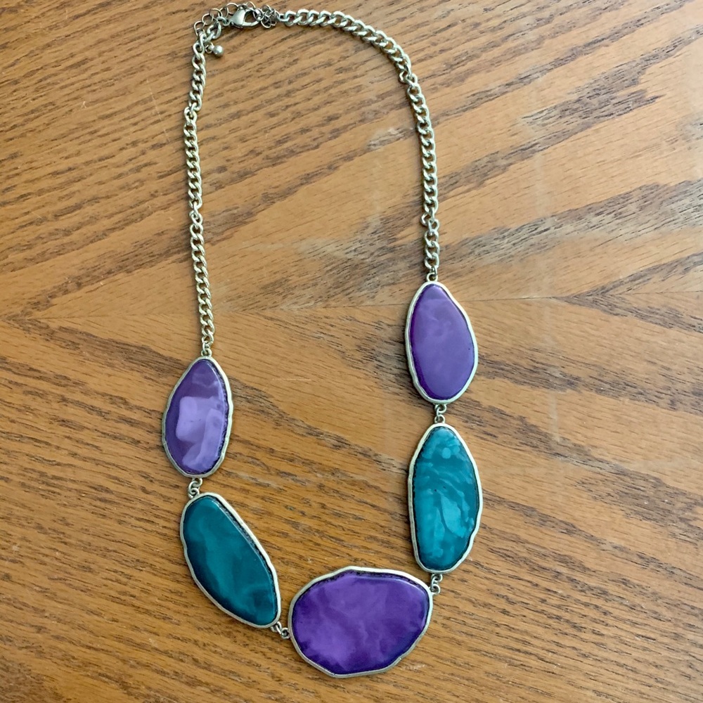 Purple & Turquoise Statement Necklace